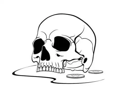 儿童彩骷髅头 strong>简笔画 /strong>怎么画可爱简单骷髅头简笔画