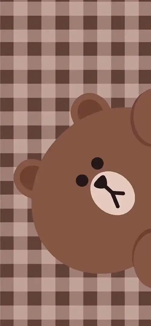 iphone全面屏高清手机壁纸卡哇伊动漫纯色可爱布朗熊