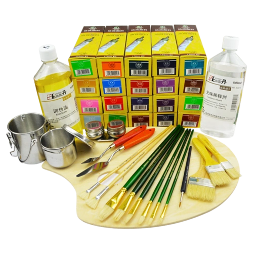 马利油画颜料套装 油画工具套装50ml 170ml油画材料画具油画框画笔