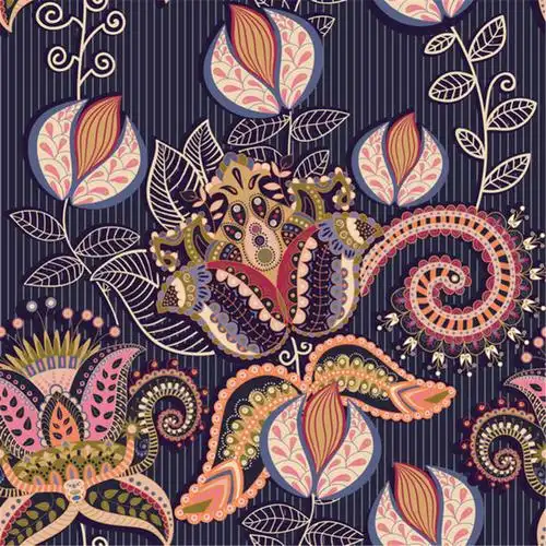 复古花卉装饰纹样矢量素材下载