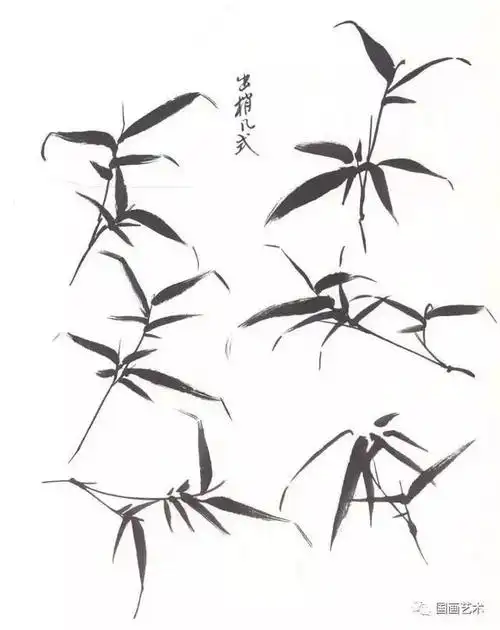 墨竹画法示范_竹叶