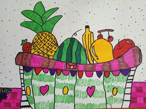 二年级美术课堂《水果大聚会》作品展播