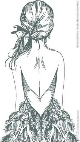 动漫女孩背景简笔画