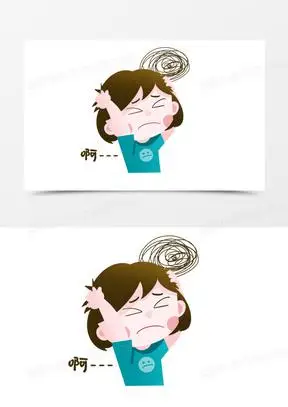 苦脸的女孩免抠素材150卡通手绘发愁愁眉表情包素材400卡通小人1312