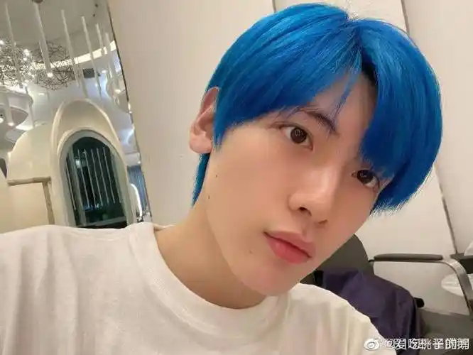 翟潇闻蓝发# 不愧是大帅哥闻闻融光蓝也太. 来自爱吃桃子的鹅 - 微博