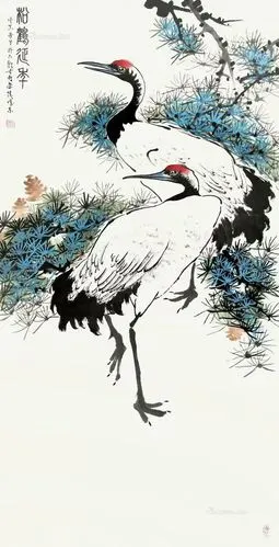 长寿仙鹤图,松鹤延年图.太珍贵了!