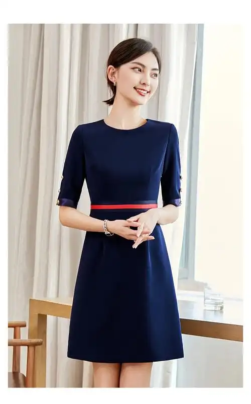 【新品好货】中袖职业连衣裙女气质时尚正装高端ol通勤工装售楼部工作