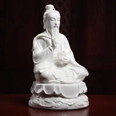 戴玉堂陶瓷摆件太上老君神像居家供奉家用德化白瓷工艺品家居饰品