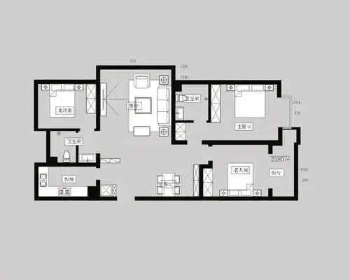 平面图效果图▲客厅