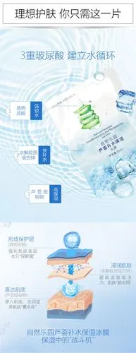 韩国自然乐芦荟补水保湿冰膜10片修护收缩毛孔蚕丝面膜正品批