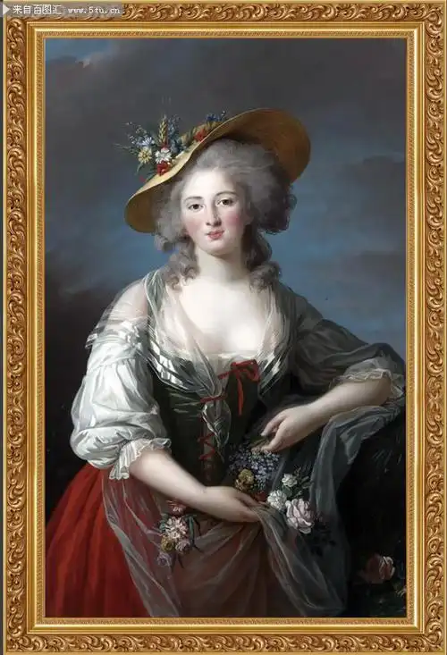 欧洲高贵女人肖像油画图片