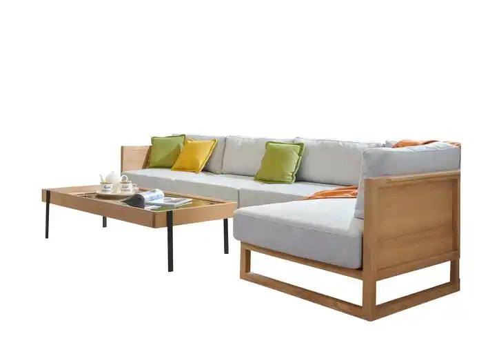 的皮革和温润的木材为展现形式,此款沙发彰显了现代极简家具的风范