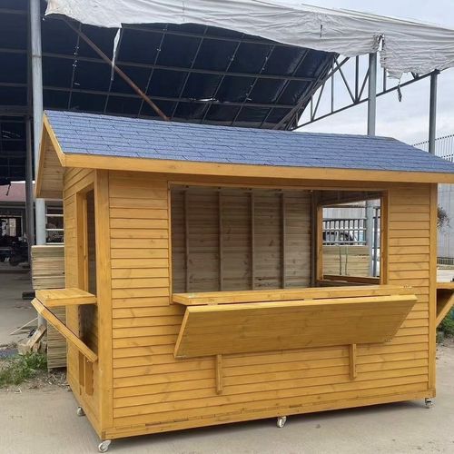 定制防腐木组装木屋景区移动售货亭可拆卸小木屋保安亭户外设备房