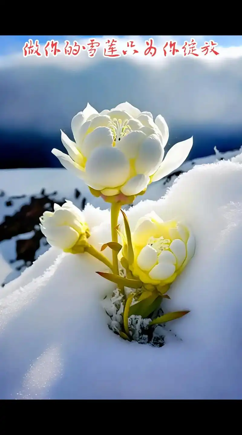 我是一朵千年的雪莲,今生只愿做一回你的雪莲,为你绽放最美的花 - 抖