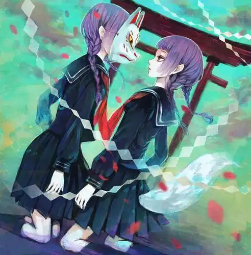 狐狸面具闺蜜头像三人