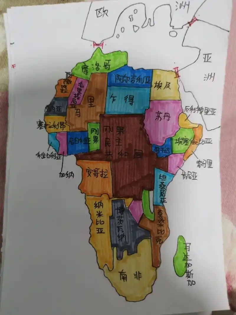 自己画的世界地图#记录生活中的小美好 #手绘图文  - 抖音