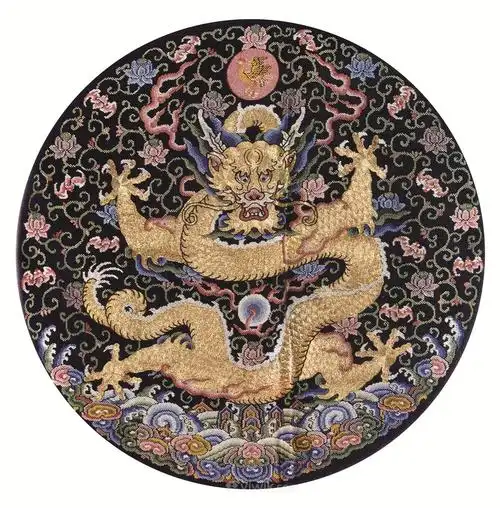 祥云花朵龙纹古代龙凤刺绣中国风图片