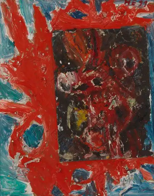 红蓝抽象图案装饰画