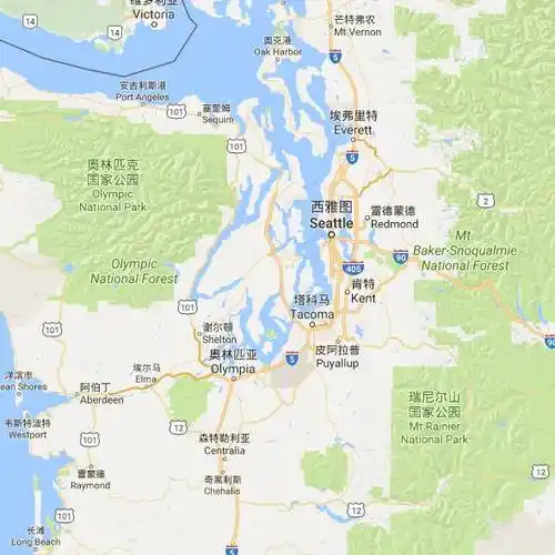 都甘愿做它的固定背景从地图就能看出来,西雅图四面临水,水外又绿意