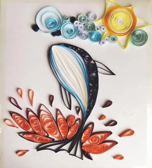 衍纸摸鱼简单的衍纸拼贴摸