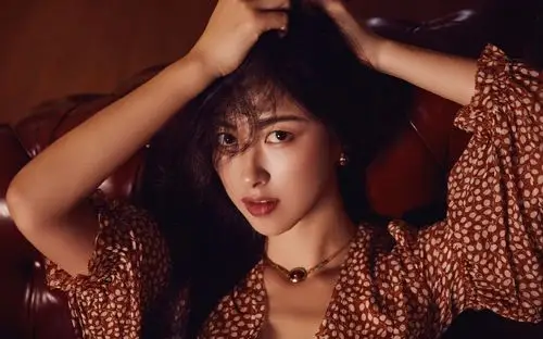 朱珠印花裙性感妩媚写真图片