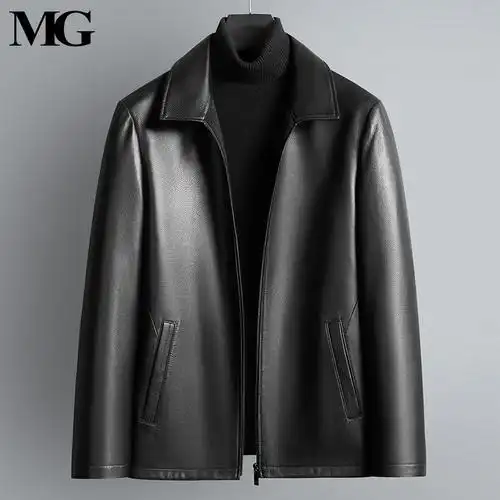 mcgraw男装旗舰店-mg2021高档商务皮衣男真皮