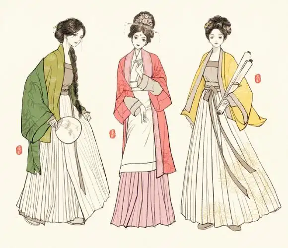 宋制汉服板绘古风人物速涂