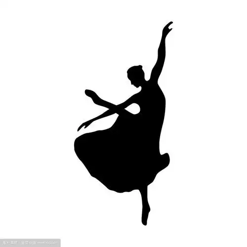芭蕾舞女演员黑色剪影