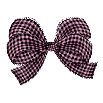 黑粉格子蝴蝶结