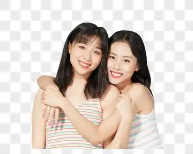 青春活力闺蜜拥抱图片