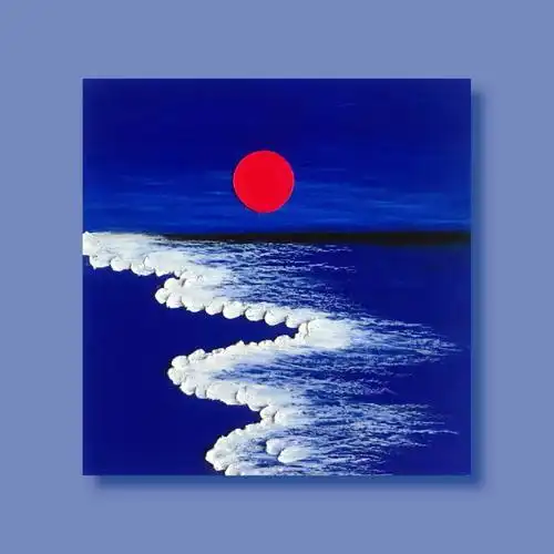 油画棒克莱因蓝的海附步骤色号