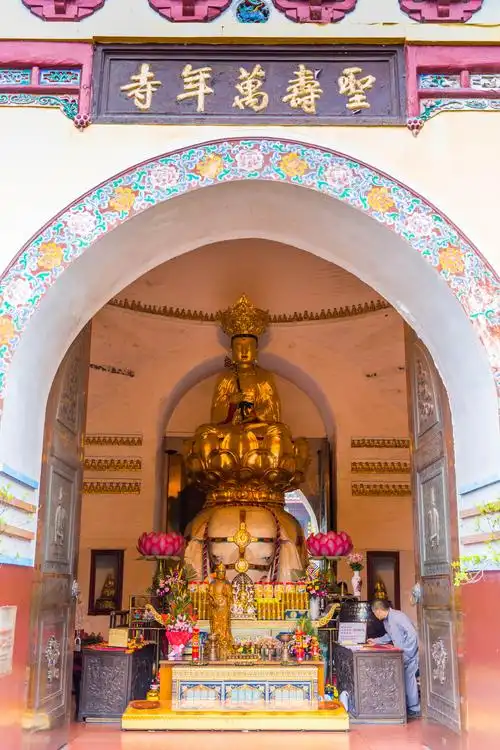 作为峨眉山八大重点寺庙之一,万年寺的寺院布局十分精美,整座寺院坐