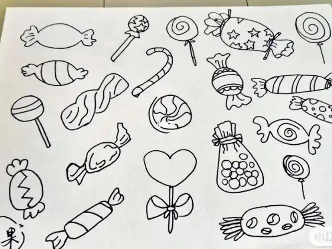 幼师简笔画糖果