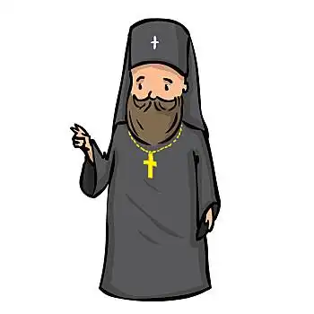 东正教,牧师,穿,手,卡通,插画