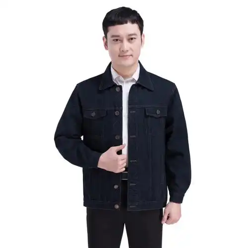 newlake春秋装中年男夹克休闲男装外套男爸爸中老年牛仔棉夹克男士