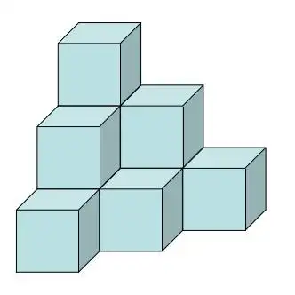 棱长为1cm的正方体,摆放成如图所示的形状.