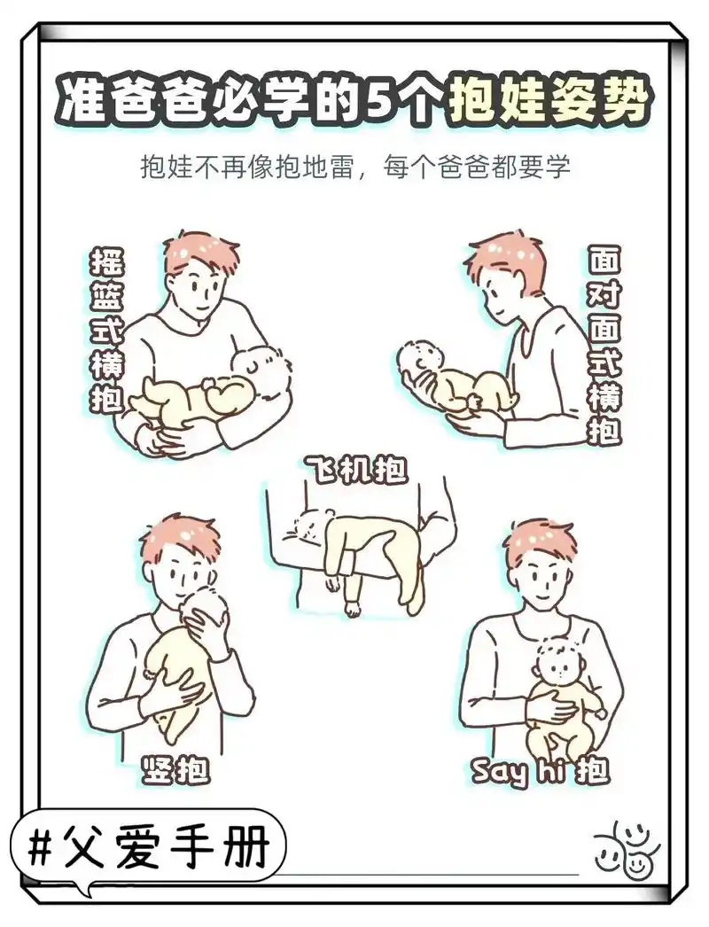 准爸爸必学的5个抱娃姿势,新手爸爸们快学起来吧#新手爸妈必看 - 抖音