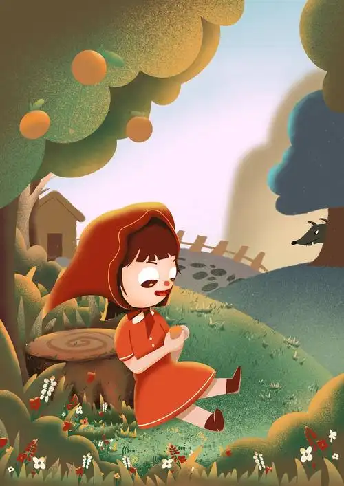 小红帽与大灰狼|插画|儿童插画|陈肥宅 - 原创作品 - 站酷 (zcool)