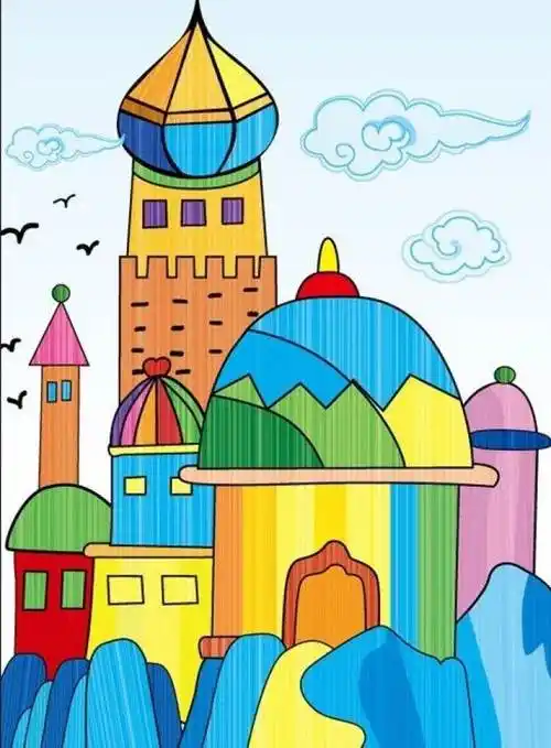 水彩画图片作品欣赏别墅儿童水彩画歌唱祖国儿童水彩画图片8张-63kb