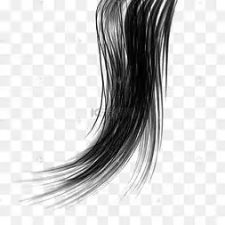 黑色飘逸头发丝