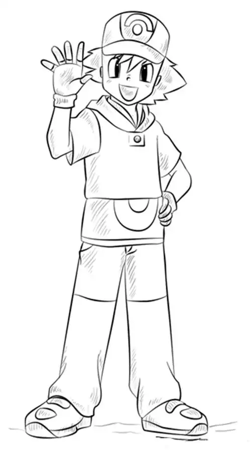 神奇宝贝小智简笔画步骤