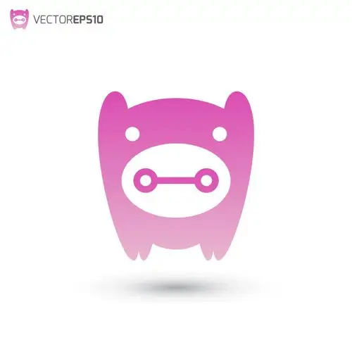 矢量粉色猪的标志设计