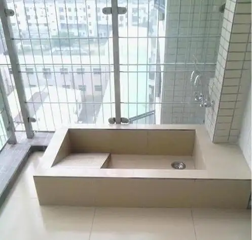 阳台砌洗衣池效果图(阳台砖砌洗衣台图片)