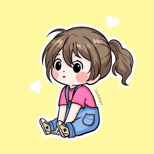 原创手绘头像可爱女孩procreate