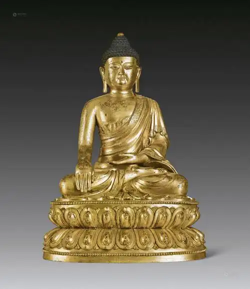 1273明永乐铜鎏金释迦牟尼坐像