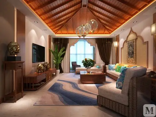 3万318㎡东南亚四房装修东南亚海滨风情风格-红星美凯龙家装效果图