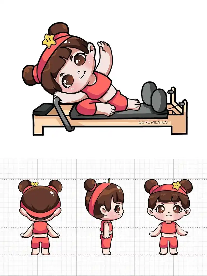 健身瑜伽普拉提漫画版头像.漫画版健身头像,挑一个发圈圈,做头 - 抖音