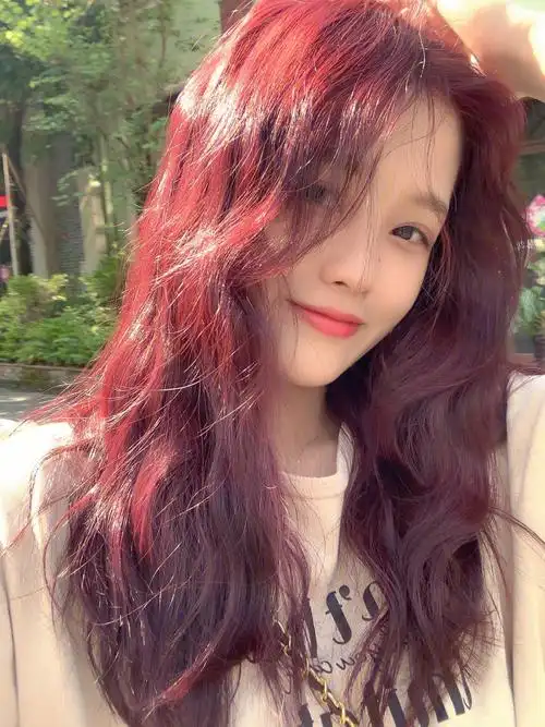 显白发色酒红色