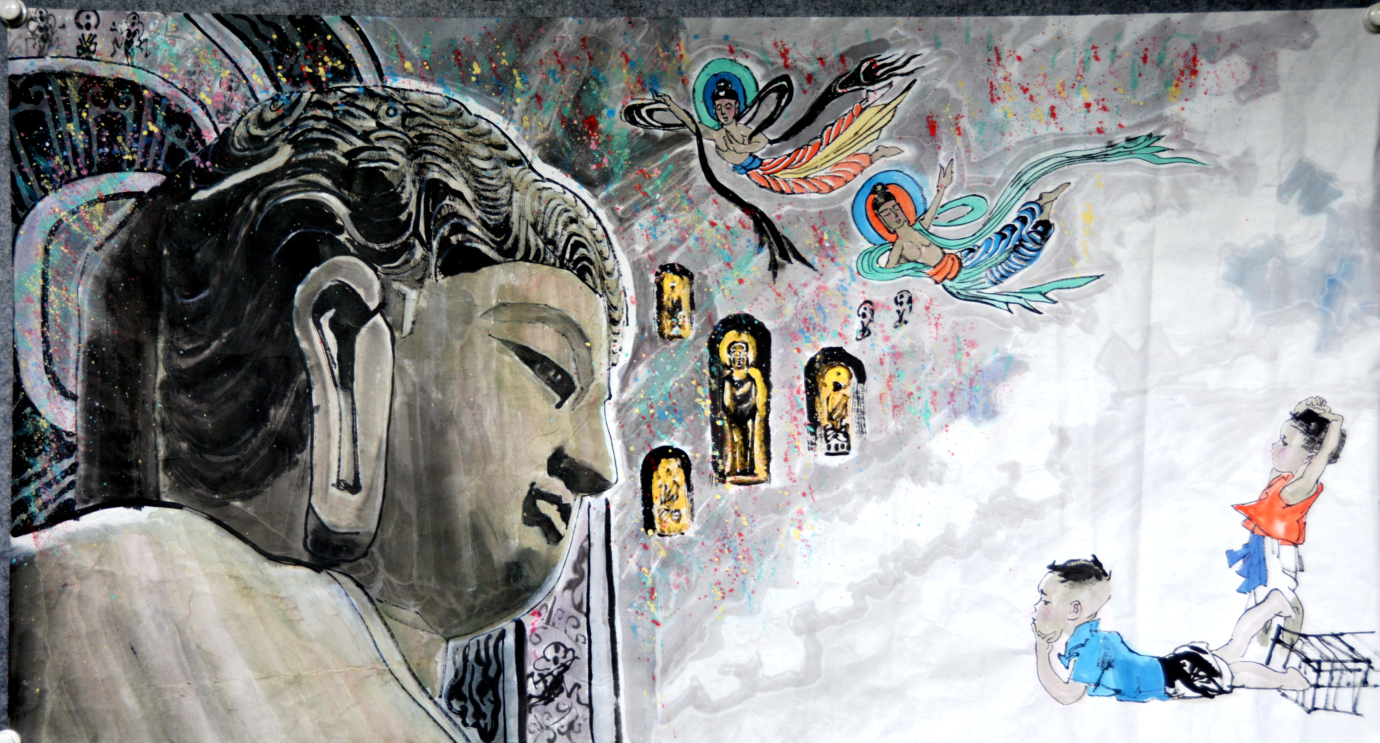 龙门石窟国画第一人 佛学书画领路人李喜军大师的艺术人生_佛像_绘画