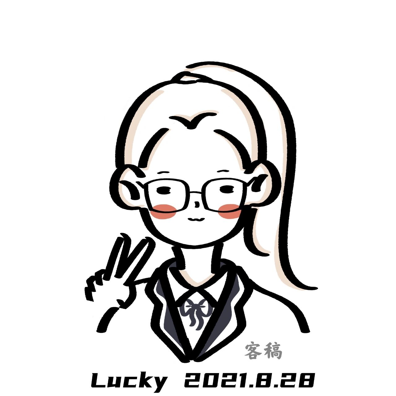 简笔画头像|扎马尾的小姐姐 一个可爱的小姑娘